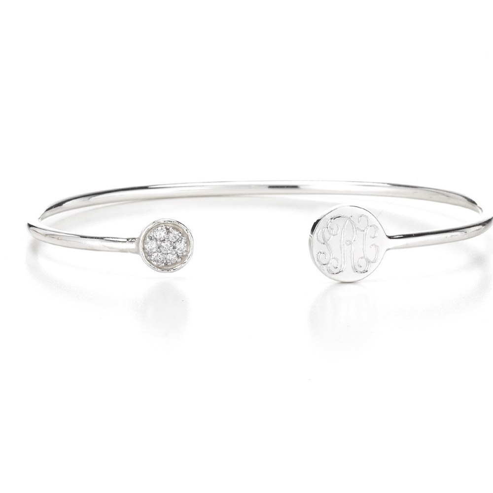 ELLE JOLIE DIAMOND BANGLE WITH LETTER A INITIAL